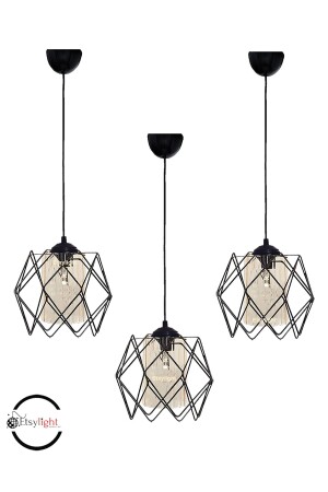 3 Pieces Koza One Glass Living Room, Kitchen Pendant Chandelier S04003AD - Etsylight