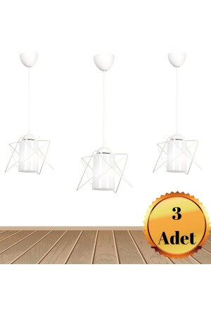 3 Pieces Luxury White Metal White Mica Glass Living Room Kitchen Bathroom Bedroom Children's Room Entrance Chandelier AVZZ001 - MHK Collection