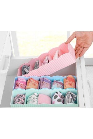3 Pieces of 5-Compartment Drawer Sock Organizer - Genel Markalar