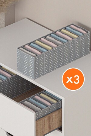 3 Pieces Polka Dot In-Drawer Accordion Organizer-16x43x14 Cm* 3 Pieces - She Berrak