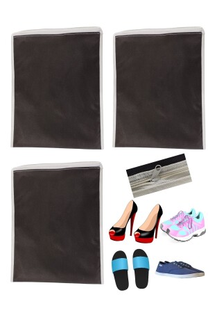 3 Pieces Shoe Storage Bag Travel Bag Multi-Purpose Zippered Closet Drawer Luggage Organizer - Balkan Room