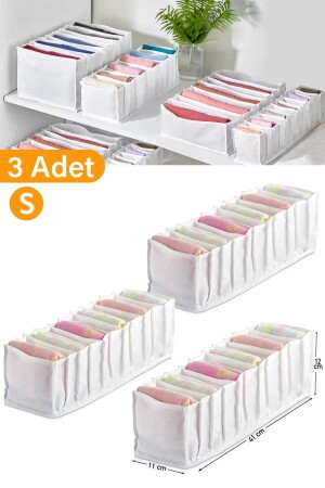 3 Pieces - Small 11 Compartment Drawer Organizer 12 X 40 X 12 - Serstil