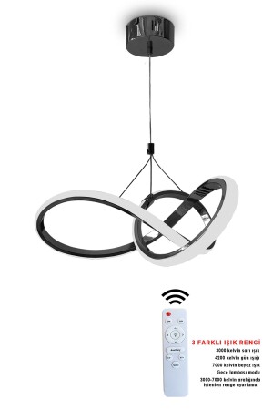 3 Renk Kumandalı Siyah Led Avize Kardelen Ledli Avize TYC00568290474 - RSCOLLECTIONS