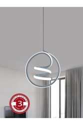 3 Renk Modern Sarkıt Led Avize Gümüş Gri Kasa helezon - Renkoled Aydınlatma