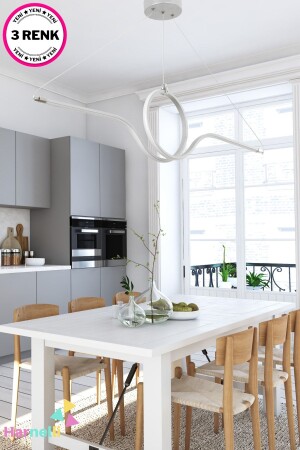 3 Renk Yanabilen Modern Ledli Avize - Harnelli