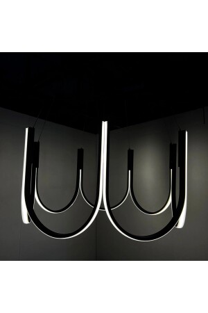 Moderner intelligenter Hängelampen-Kronleuchter mit 3 Farb-LEDs / skandinavisch / 60 cm / anthrazitfarbenes Gehäuse. Skandinavischer Hängelampen-Kronleuchter 60 cm - Pera