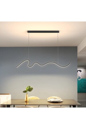 3 Renkli Ledli Modern Akıllı Sarkıt Avize - Imza - 120 Cm - Antrasit Gövde Rengi İmza - Pera