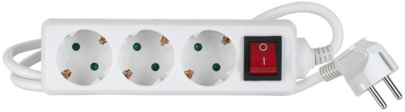 3-socket extension cord with switch AS-SCHWABE 1.4m H05VV-F 3G1.5 - AS-Schwabe