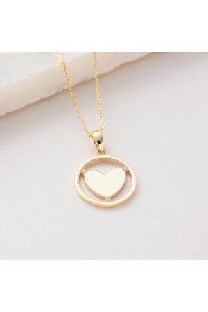3 Stone Heart Pendant 14k Gold _ Sold Without Chain, Weighs 1.70gr SKYL12 - Garogold