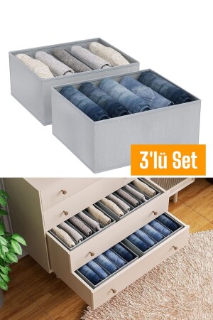 3 Stück 5 Fächer faltbar Hosen Hemd Pullover Organizer Aufbewahrungsbox Organizer - Helen's Home
