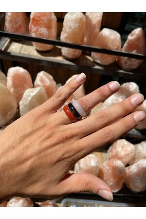 3 Stück Achatring Naturstein - Asya Gems