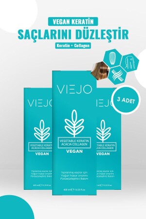 3 Stück – Veganes Haarkeratin – Kollagen – Haarglätter - Viejo
