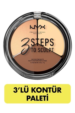 3-teilige Konturpalette – 3 Schritte zum Formen von Licht 800897098339 - Nyx Professional Makeup