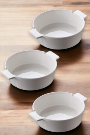 3-teilige runde Schüssel aus Porzellan – Frühstück – Ofenschüssel 13 cm - Albetto