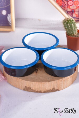 3-teilige Snackschale aus Emaille Hellblaue Snackschale2 - Miss Betty