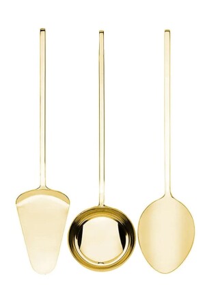 3-teiliger Gold-Servierlöffel, Spachtel, Schöpfkelle, titanbeschichteter Gold-Servierlöffel, Schöpfkelle, Spachtel Durumhom-23 - Homerest
