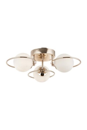 3-teiliger Kronleuchter aus Opalglas in Roségold 5247-3 SR - Eray Aydınlatma