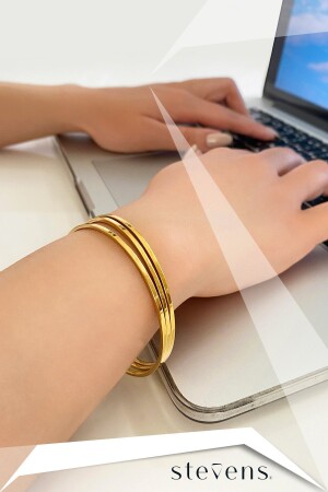 3-teiliges Ajda-Armband für Damen aus rostfreiem, anlauffarbenem Edelstahl - Stevens