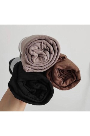 3-teiliges Damen-Schalset aus gekämmter Baumwolle Irem0606shawl - İrem's Accessories