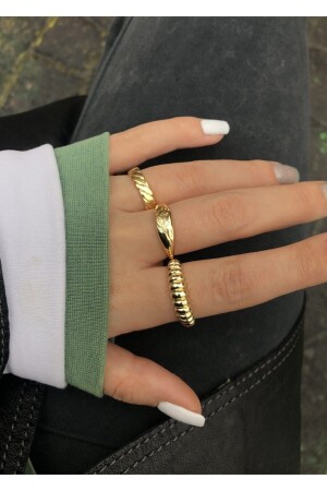 3-teiliges Goldring-Set für Damen - X-Lady Accessories