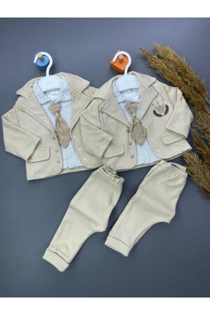 3-TEILIGES JACKEN-SET FÜR BABYJUNGEN MIT KRAWATTENZUBEHÖR - Zimboo