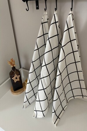 3-teiliges kariertes Geschirrtuch – deutsches Tuch – Waschlappen aus feinem Leinen – 50 x 70 cm - Emtory Home