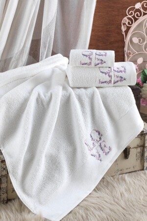 3-teiliges Love-Badetuch-Set aus 100 % Baumwolle | - Ellia Soft