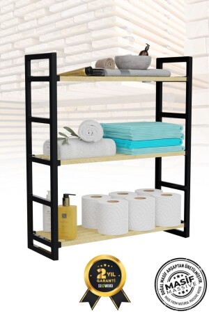 3 Tier Super Quality Black Solid Wooden Shoe Rack - Bathroom - Kitchen Cabinet - Multi-Purpose Shelf Unit - Seowood