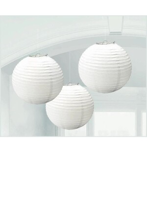 3 White Japanese Lanterns 40 Cm - Teknonisa
