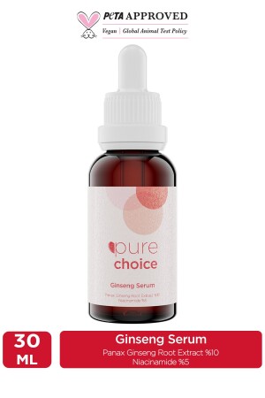 م.ن.ز- جينسنغ سيروم 30 مل (مصدر جذر جينسنغ بنفسج 10% + نياسيناميد 5%) PC-1015 - Pure Choice