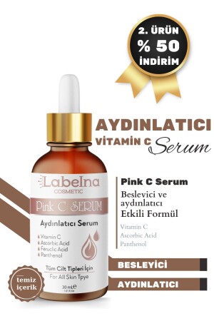 مـنـز- إضاءة و مـنـزخة السيروم 30 مل سيروم الجلد - سيروم C الوردي LBN008 - Labelna Cosmetic