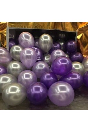 30 Metallic Purple- Lilac- Silver Shiny Balloons - New Eco
