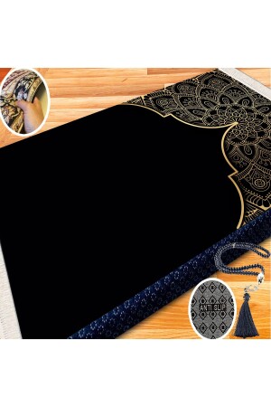 30 mm dicker, weicher Mitgiftbox-Gebetsteppich, Geschenkset, Rosenkranz und knieschmerzfreier Gebetsblock - Carpetella