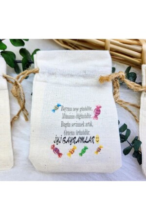 30 Pcs Eid al-Fitr Happy Holidays 9x12 Cm Printed Lavender Pocket Pouch Eid Pocket Pouch HDRMBAYBK2 - Hayaller Dükkanı