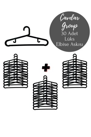 30 Pieces Clothes Hanger Plastic Hanger Clothes Trousers Skirt Hanger Black Clothes Hanger - Çavdar Group