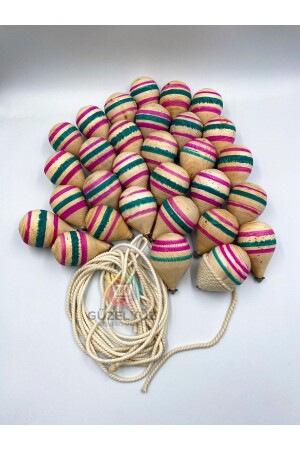 30 Stück Holzkreisel, nostalgisches Spielzeug, natürliches Kinderspielzeug, 1–5 Meter, Saitenkreisel, Spiel, Windradkreisel - Güzelyüz Avm