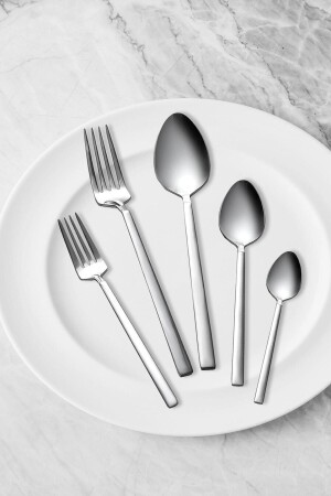 30-teiliges Besteckset für 6 Personen, schlicht, schlicht, 6-Personen - MUTFAKÇIM