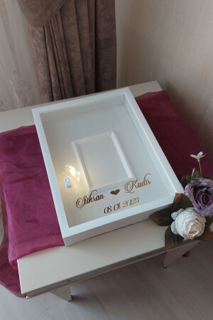 30 x 40 cm großer Design-Rose-Box-Memory-Rahmen mit LED und Fotobereich mit Namen! - Verda Çerçeve