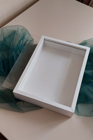 30 x 40 cm großer, weißer, tiefer Erinnerungsrahmen für besondere Tagesblumen! - Verda Çerçeve