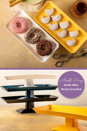 30cm Acrylic Mica Serving Bowl with Feet Batom Serving Plate Fruit Cake Pastry Presentation - Anadolu Saray Çarşısı