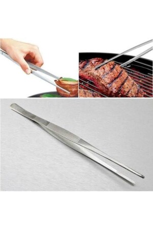 30cm Stainless Steel Kitchen Tweezers Food Tweezers Cook Chef Tweezers - Genel Markalar