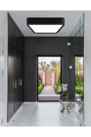 30x30 Cm Black Case Large Size Square Ceiling New Led Luminaire Plofenyer Chandelier White Light 24SQUAREBLACK3 - luxshome