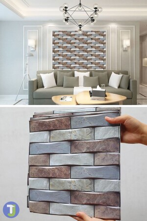 30X30cm 3D Self Adhesive Wallpaper Covering Waterproof Decoration Kitchen Bathroom - Technojet