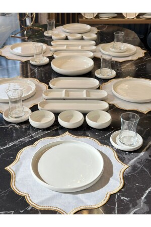 31 Piece Bianca Perla Breakfast Set for 6 People - Onedekor