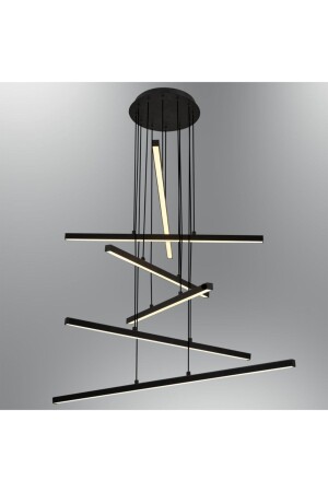 3150-3a-19 6-Piece Mikado Pendant Lamp Chandelier Black 3150-3A,19 - Özcan Aydınlatma