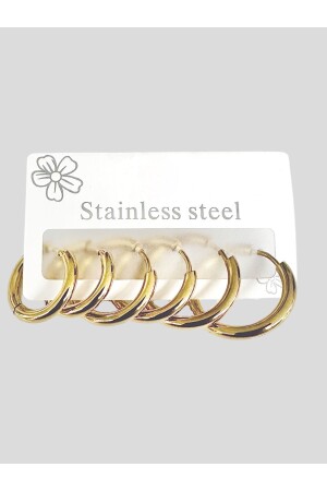 316L-STAHL-SET CREOLEN GOLDFARBE 6 STÜCK (3 VERSCHIEDENE GRÖSSEN) - Mazen
