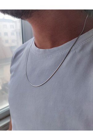 316l Stainless Steel Men Women Unisex Silver Color Fine Italian Flat 60cm Necklace eitalyan183 - Evorya