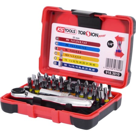 32-teiliges Werkzeugset KS TOOLS TorsionPower 1/4