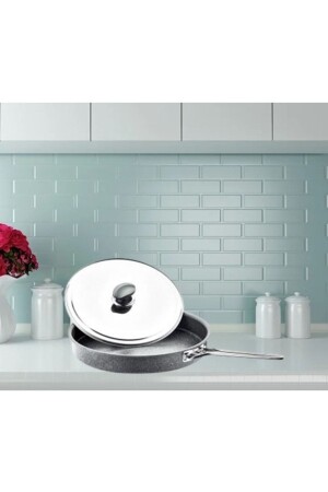 32cm Gray Granite Fish Pan with Metal Lid 3222-m - Oms