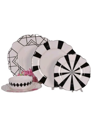 33 Piece Modern Dinnerware Set for 6 Persons, Plate, Plate and Salad Bowl, 2 Boat Plates P038. 886709 - Mikasa Moor